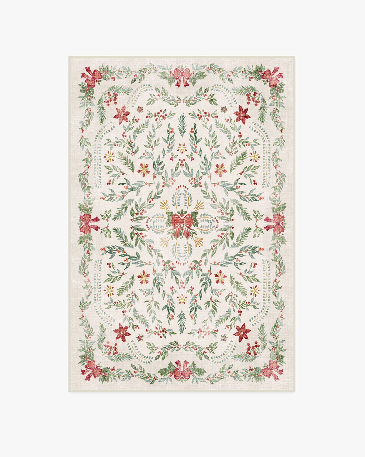 Deck the Halls Cream Multicolor Rug