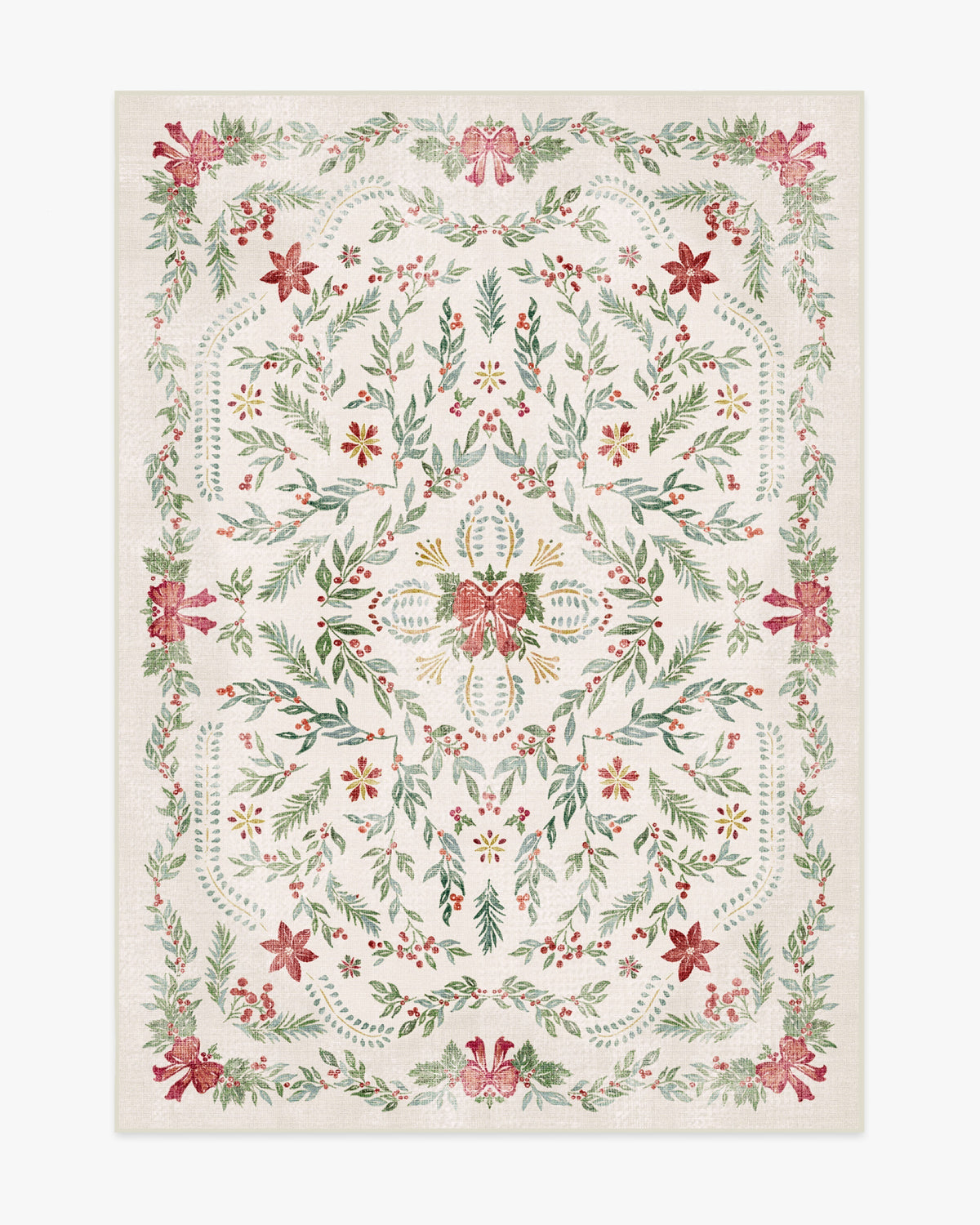 Deck the Halls Cream Multicolor Rug