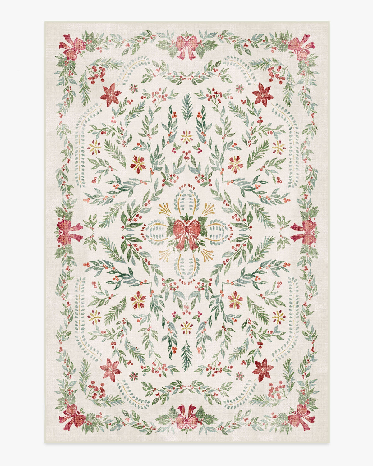 Deck the Halls Cream Multicolor Rug