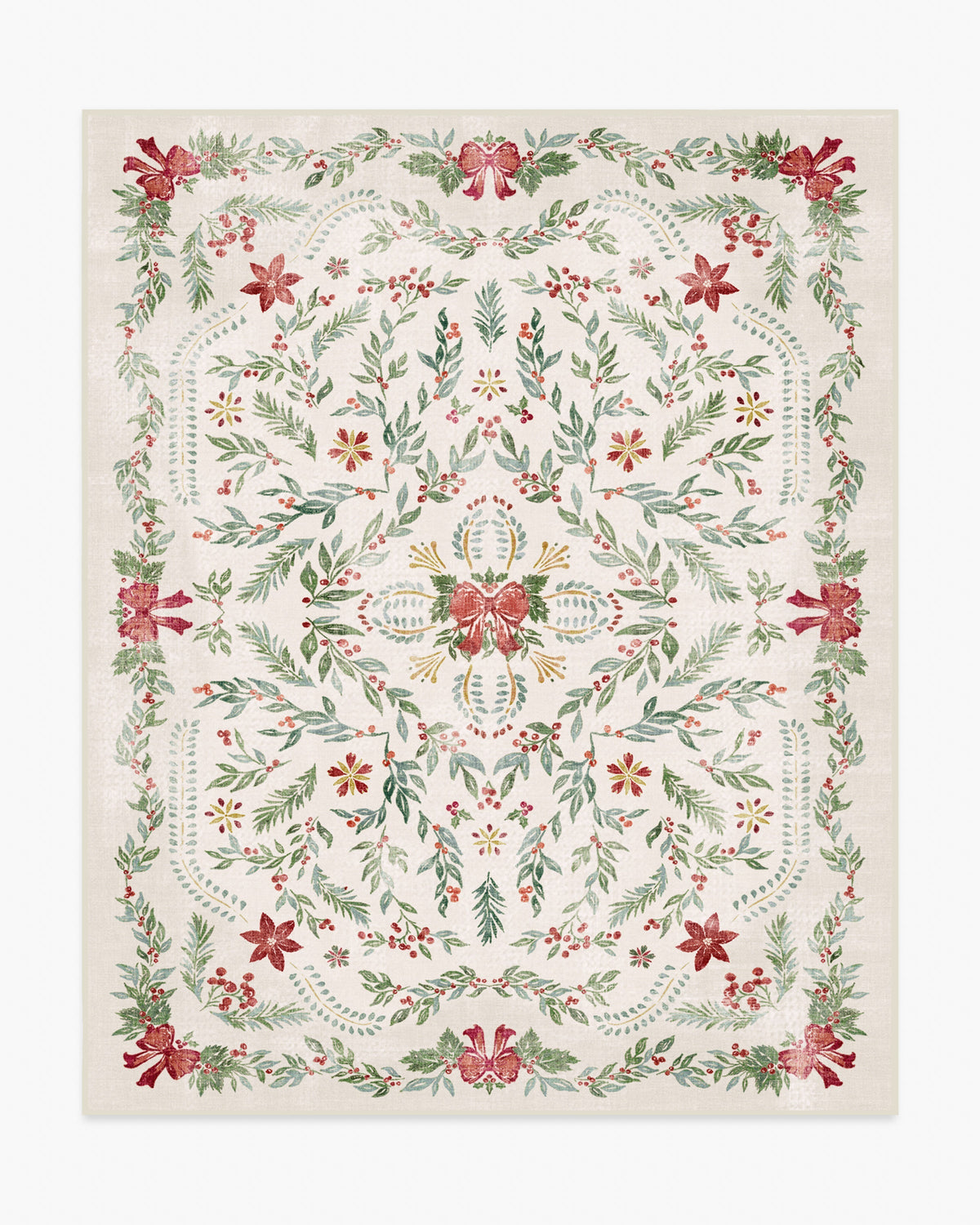Deck the Halls Cream Multicolor Rug