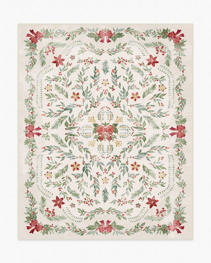 Deck the Halls Cream Multicolor Rug
