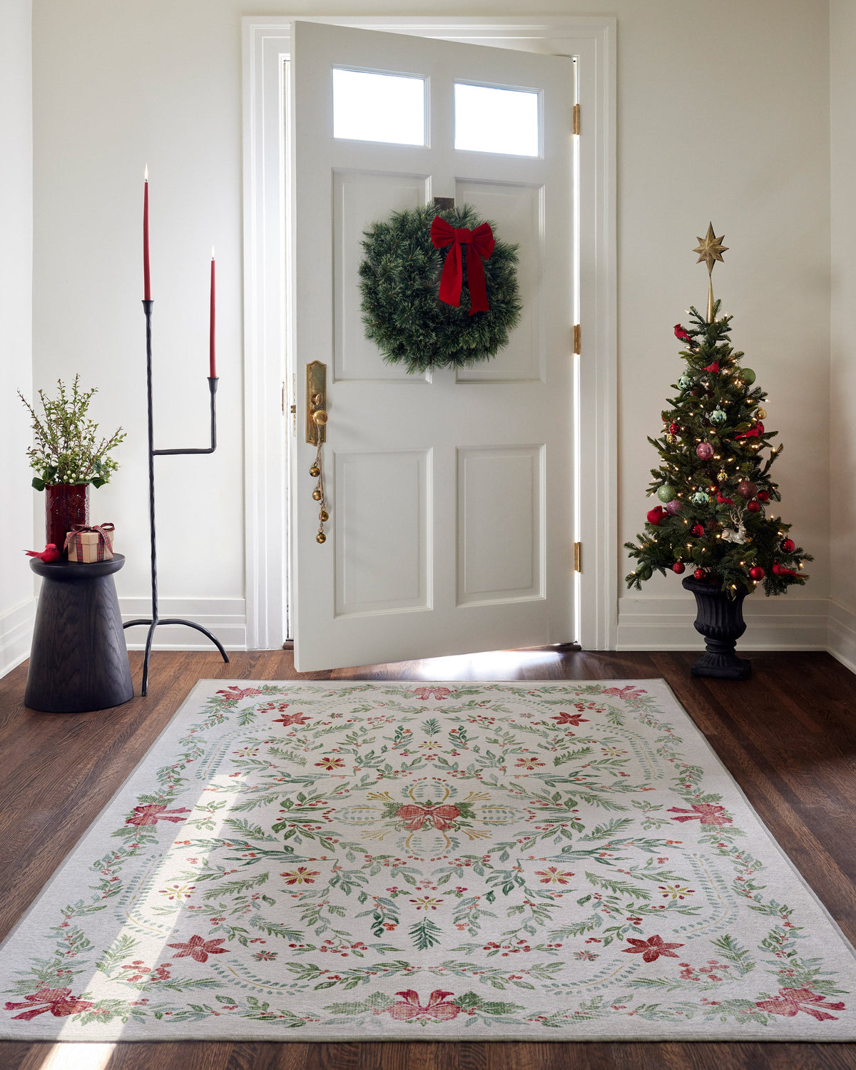 Deck the Halls Cream Multicolor Rug