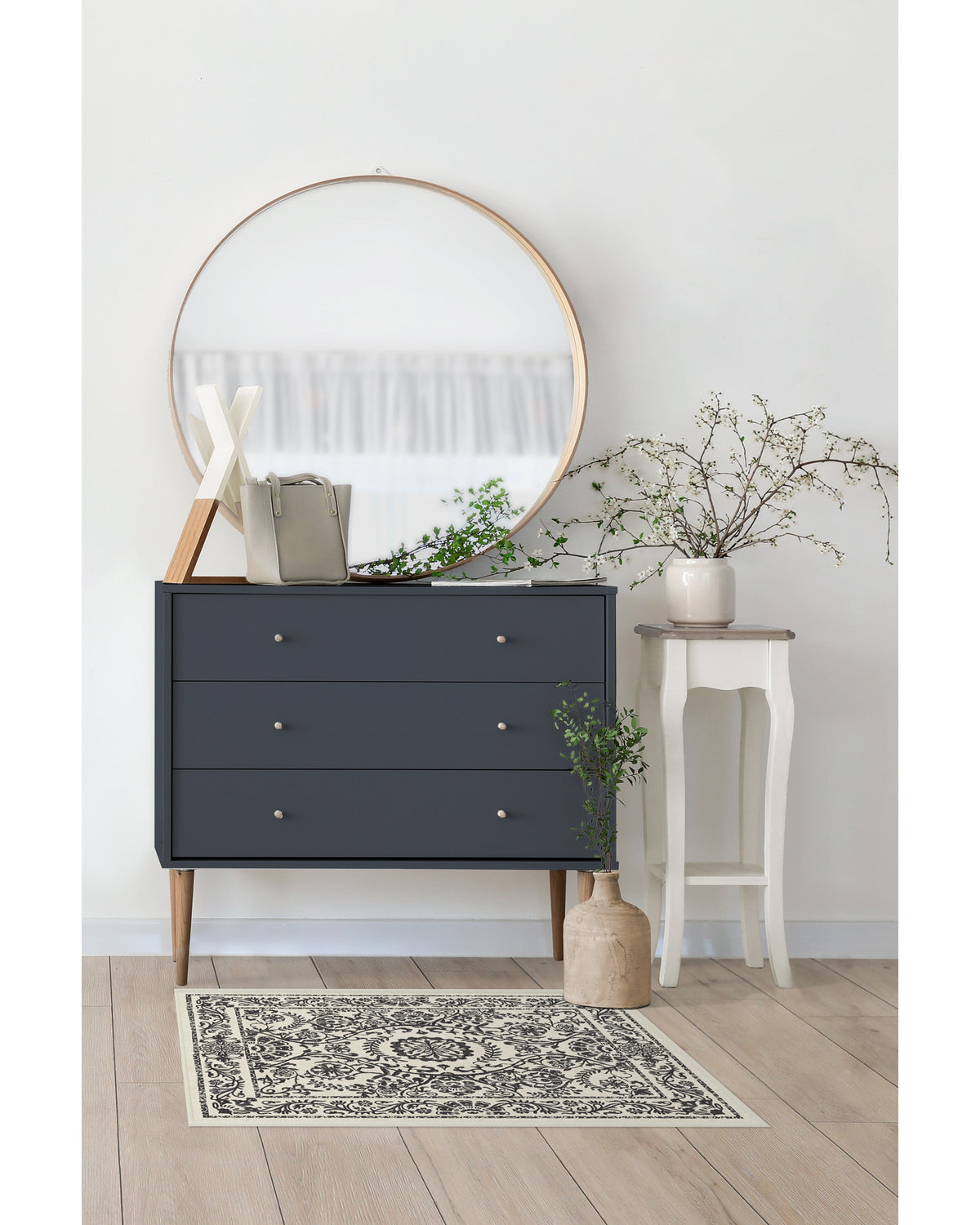 Delphina Black & White Flatwoven Rug