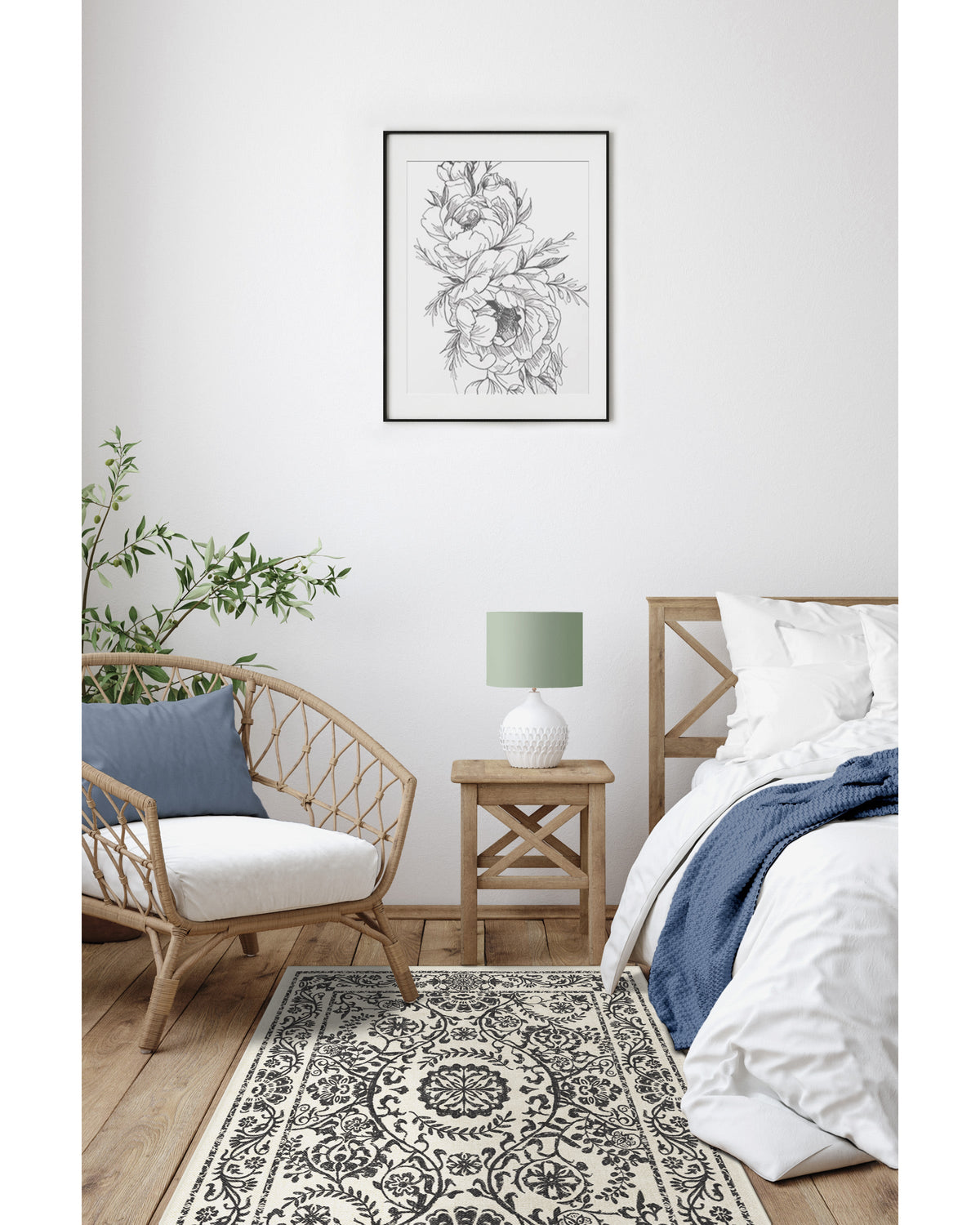 Delphina Black & White Flatwoven Rug