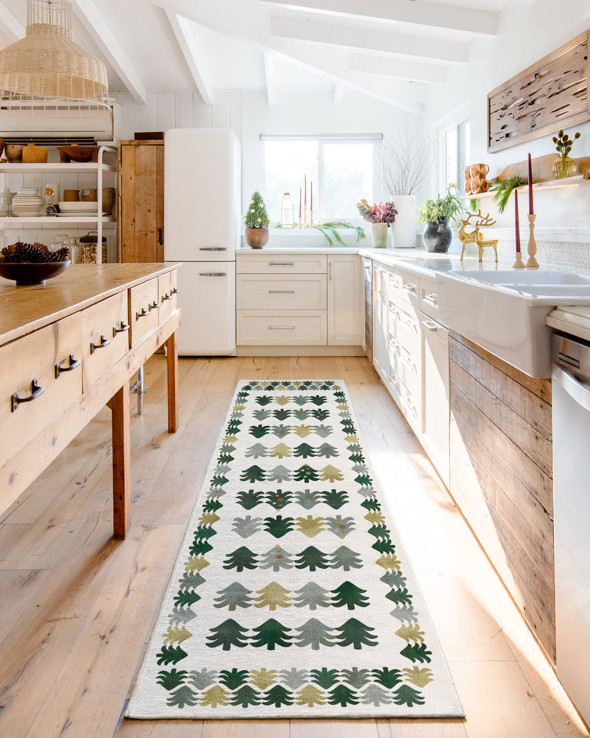 Festive Forest Green Flatwoven Rug