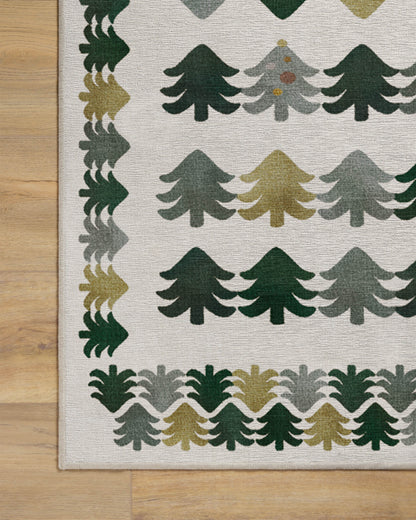 Festive Forest Green Flatwoven Rug