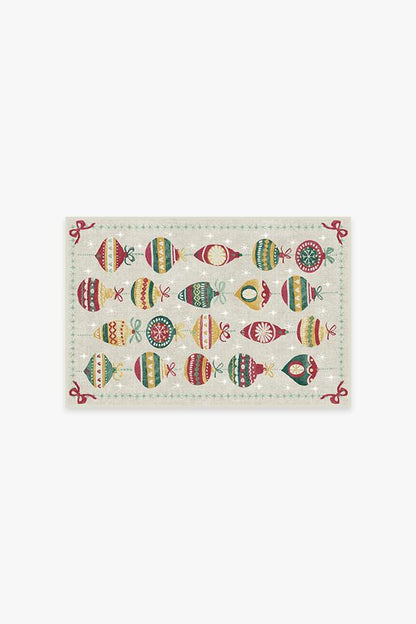 Festive Garland Holiday Shortbread Flatwoven Rug