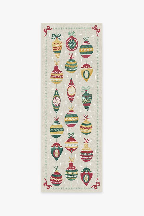 Festive Garland Holiday Shortbread Flatwoven Rug