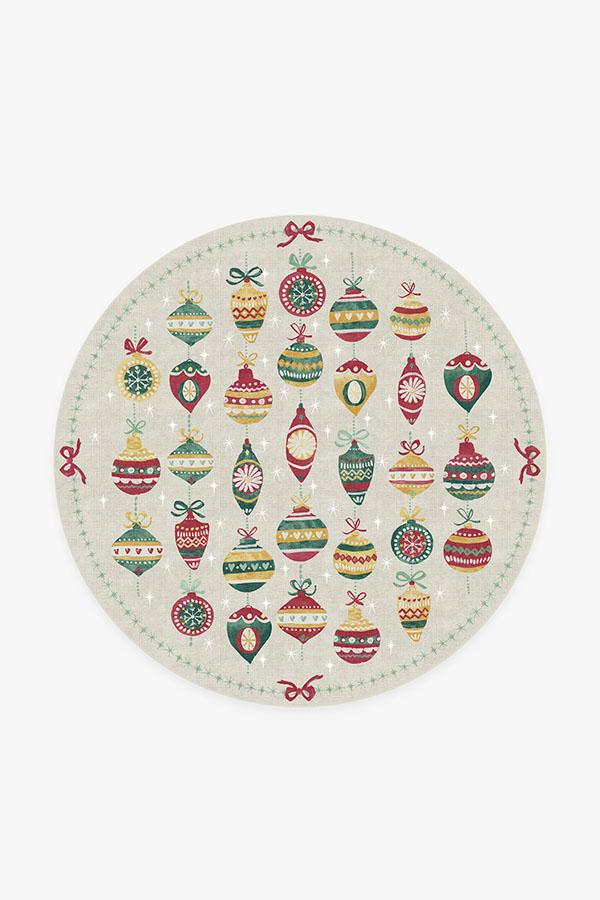 Festive Garland Holiday Shortbread Flatwoven Rug