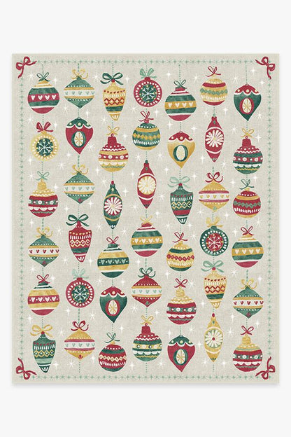Festive Garland Holiday Shortbread Flatwoven Rug