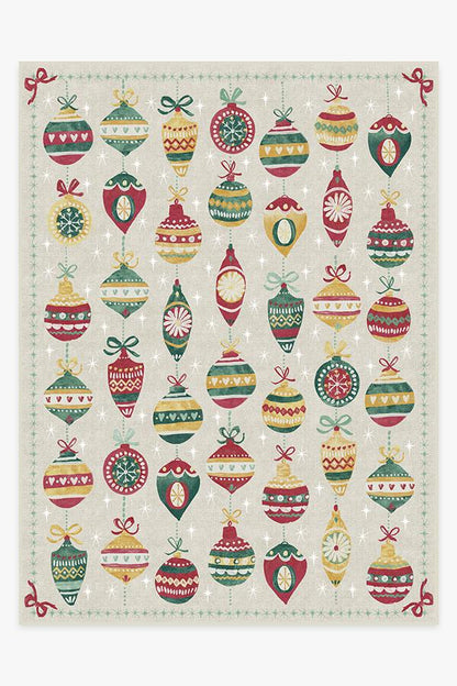 Festive Garland Holiday Shortbread Flatwoven Rug