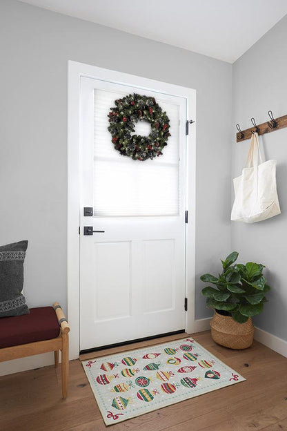 Festive Garland Holiday Shortbread Flatwoven Rug