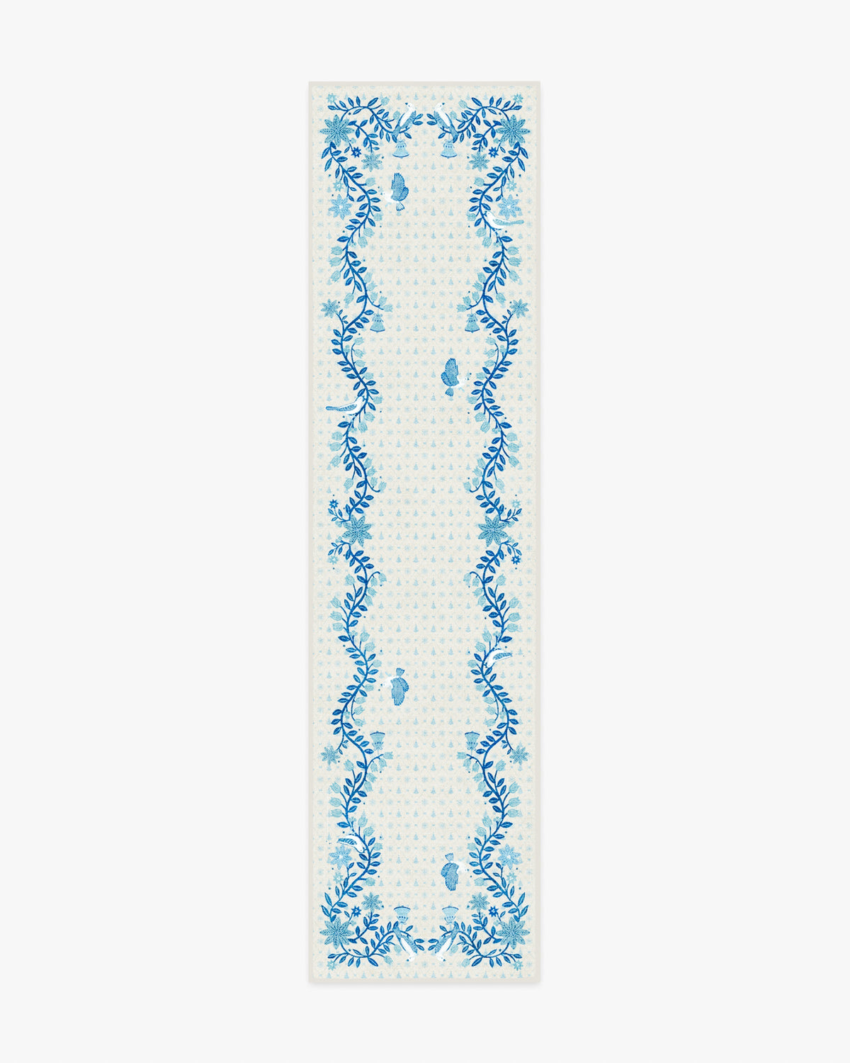 Festive Yuletide Ivory & Blue Rug by The Hiltons
