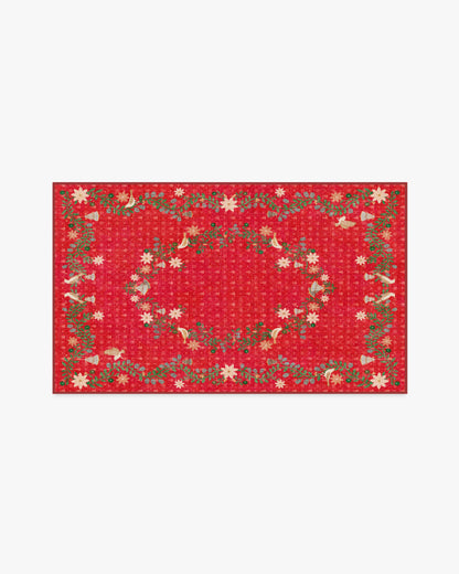 Festive Yuletide Red Rug by The Hiltons
