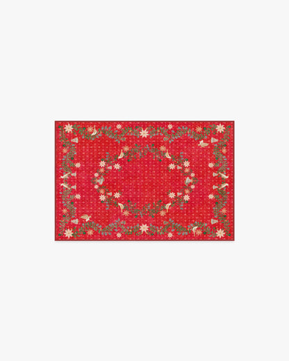Festive Yuletide Red Flatwoven Rug by The Hiltons