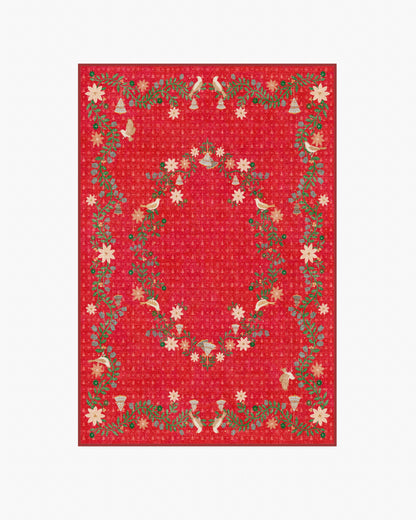 Festive Yuletide Red Flatwoven Rug by The Hiltons