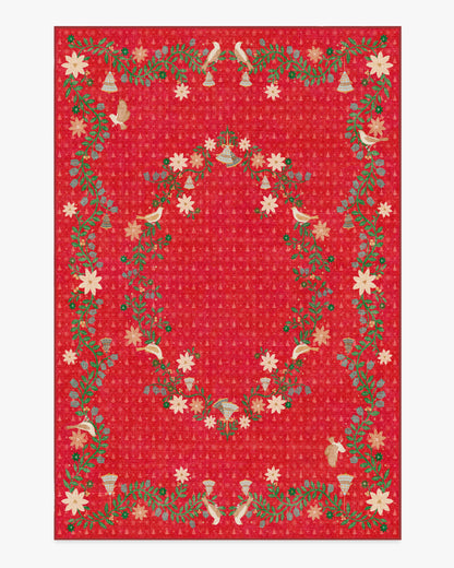 Festive Yuletide Red Flatwoven Rug by The Hiltons