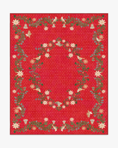Festive Yuletide Red Flatwoven Rug by The Hiltons