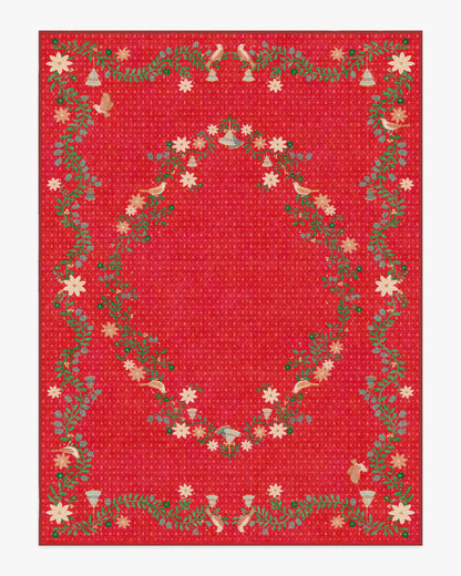 Festive Yuletide Red Flatwoven Rug by The Hiltons