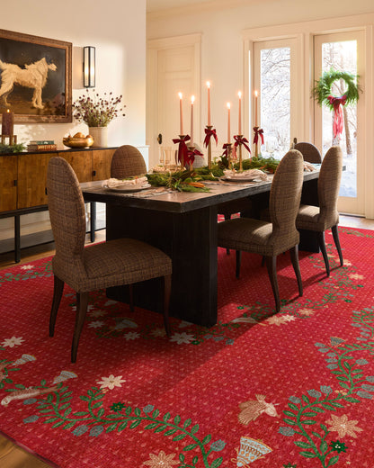 Festive Yuletide Red Flatwoven Rug by The Hiltons