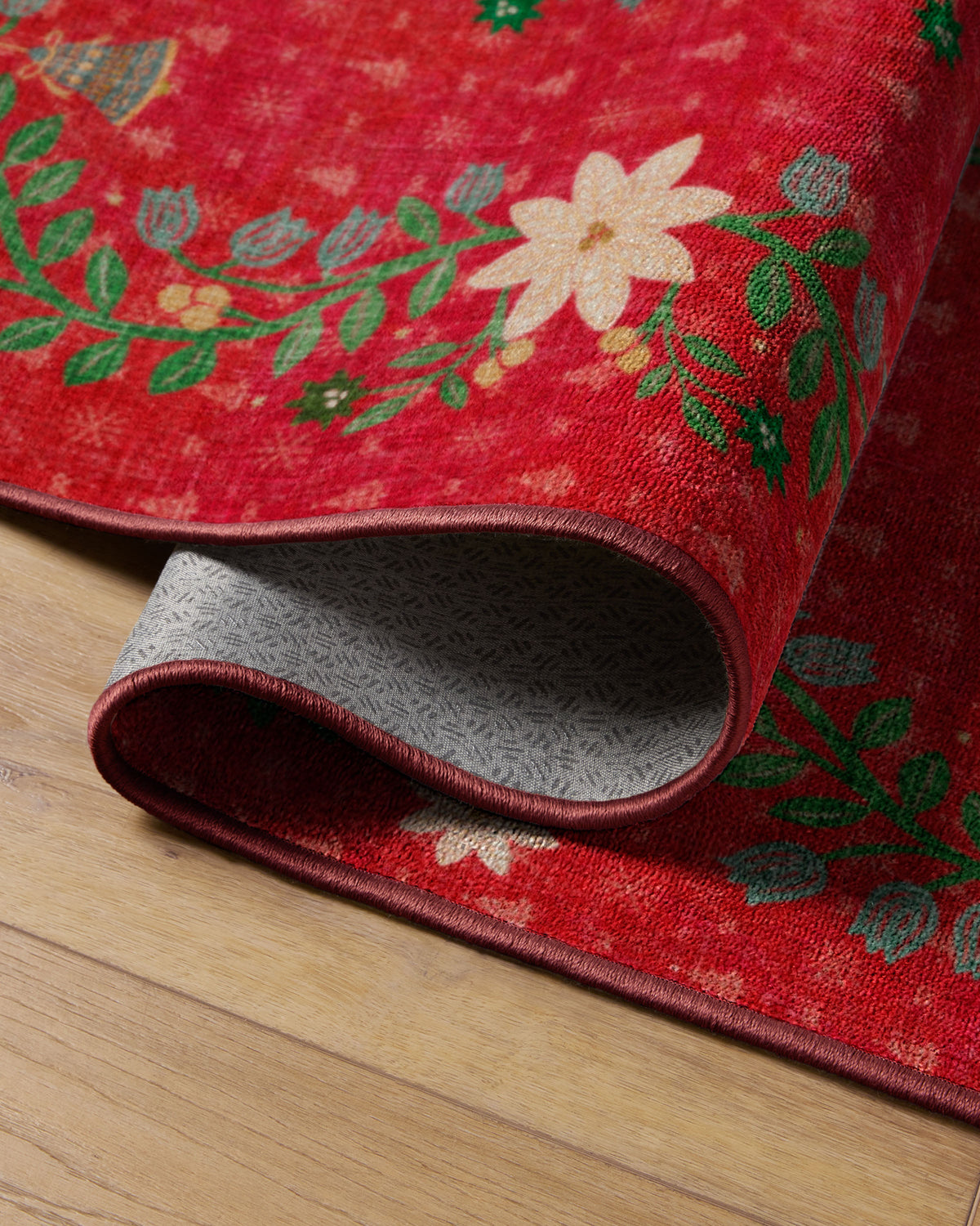 Festive Yuletide Red Rug by The Hiltons