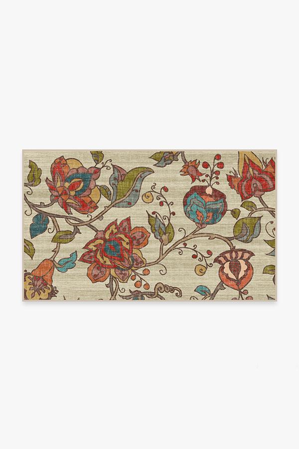 Frida Floral Natural Flatwoven Rug