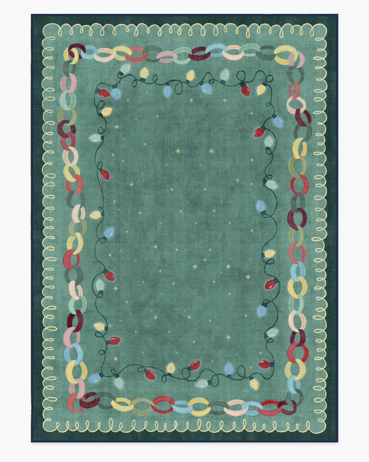 Garland Glow Green Flatwoven Rug
