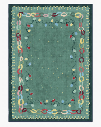 Garland Glow Green Flatwoven Rug