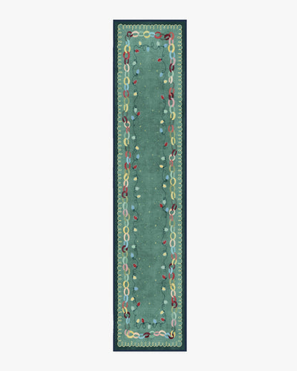 Garland Glow Green Flatwoven Rug