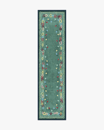 Garland Glow Green Flatwoven Rug