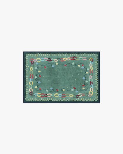Garland Glow Green Flatwoven Rug