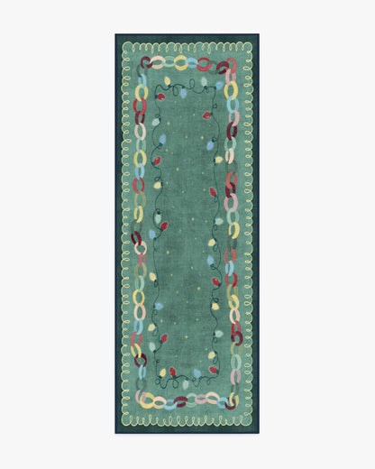 Garland Glow Green Flatwoven Rug