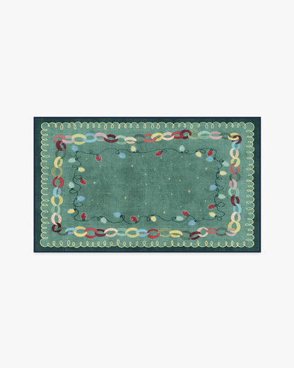 Garland Glow Green Flatwoven Rug