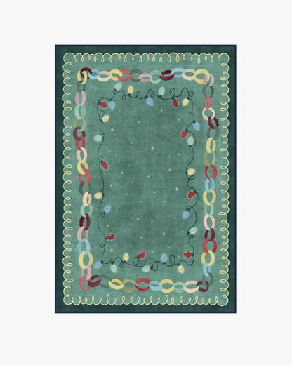 Garland Glow Green Flatwoven Rug