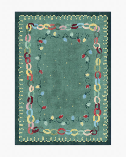 Garland Glow Green Flatwoven Rug