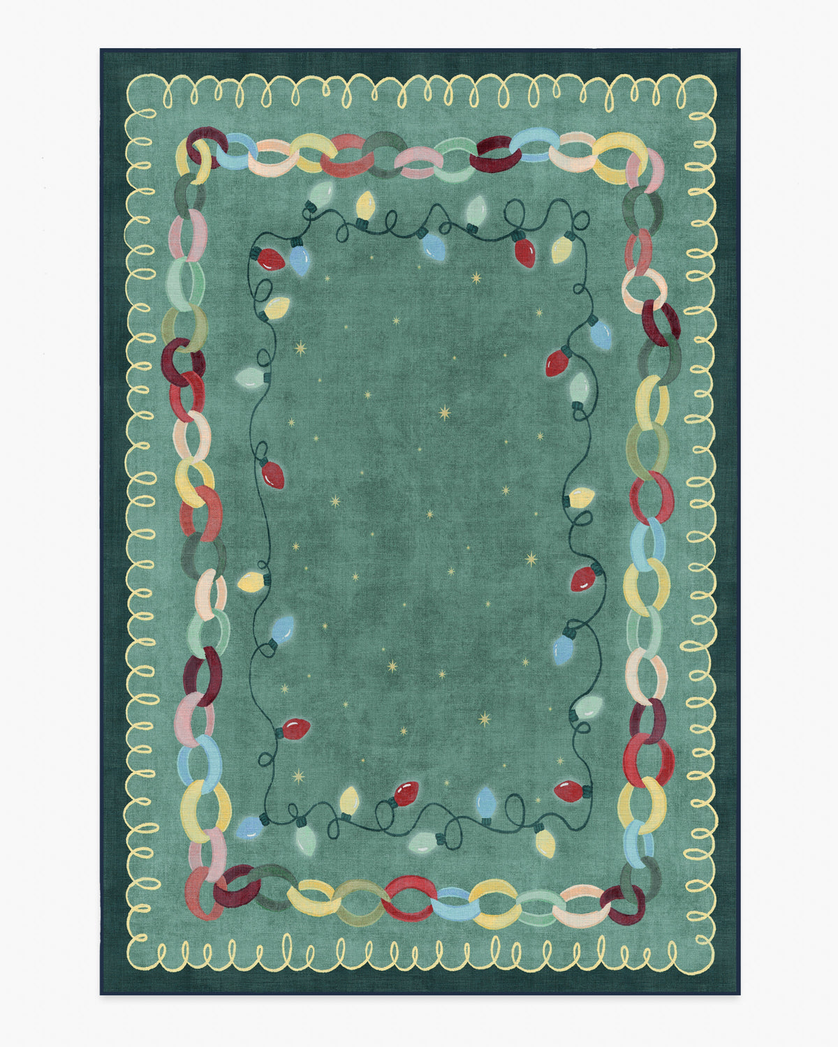 Garland Glow Green Flatwoven Rug