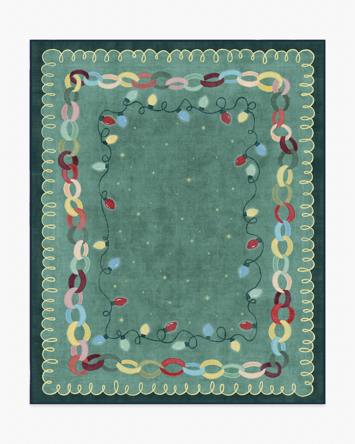 Garland Glow Green Flatwoven Rug