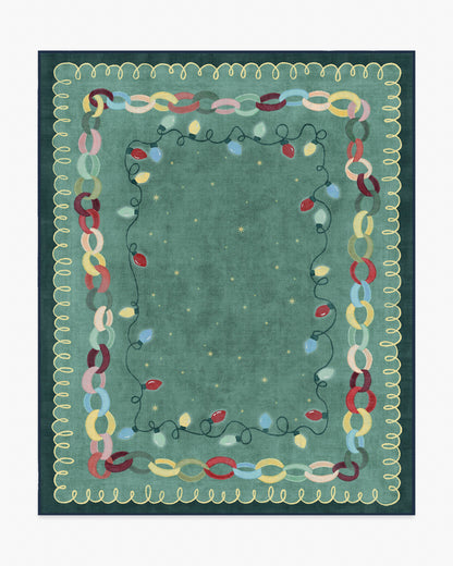Garland Glow Green Flatwoven Rug