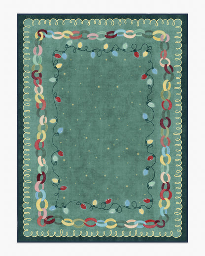 Garland Glow Green Flatwoven Rug