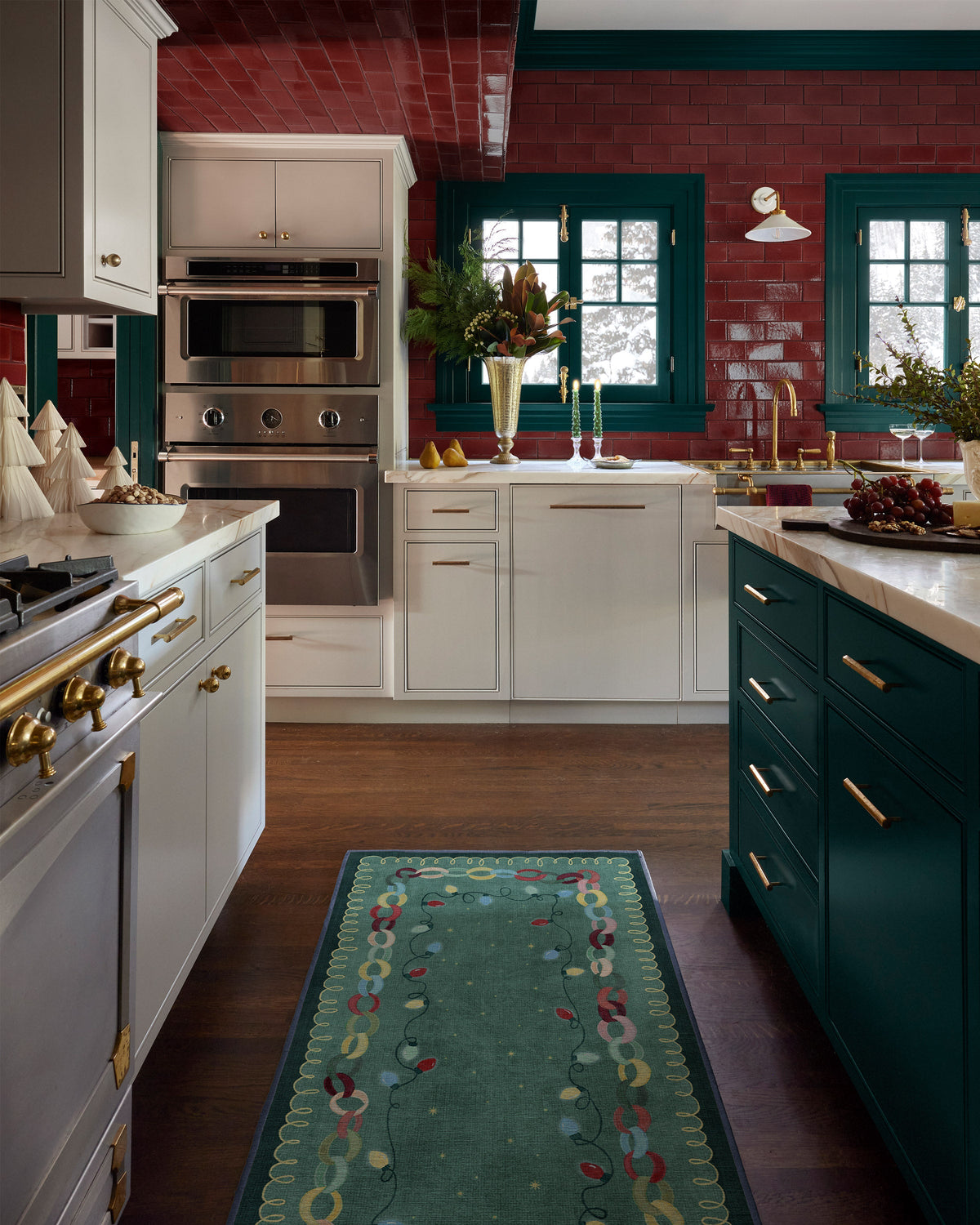Garland Glow Green Flatwoven Rug