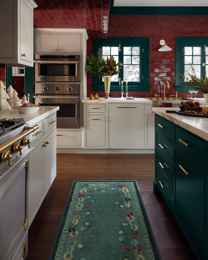 Garland Glow Green Flatwoven Rug