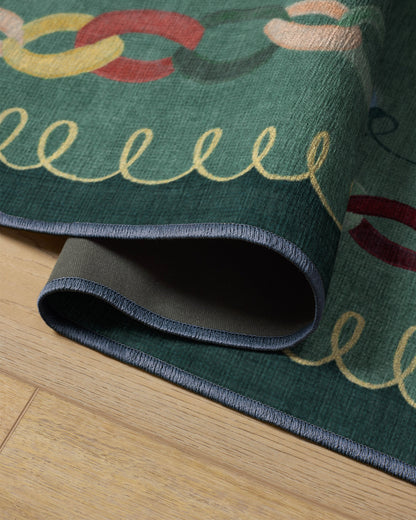 Garland Glow Green Flatwoven Rug