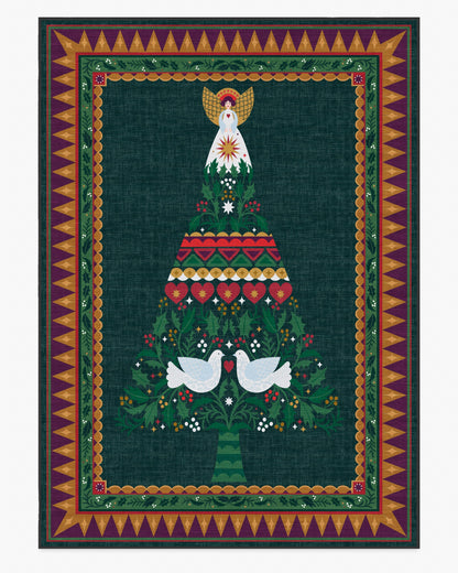 Giving Tree Green & Gold Flatwoven Rug