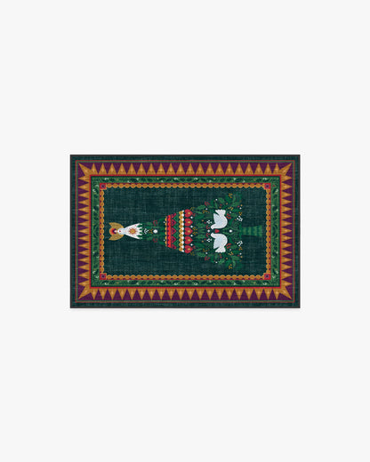 Giving Tree Green & Gold Flatwoven Rug