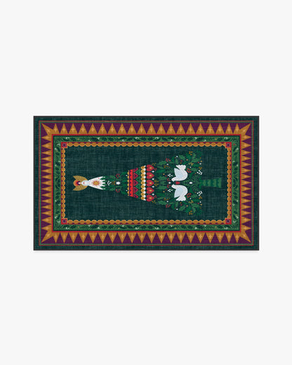 Giving Tree Green & Gold Flatwoven Rug