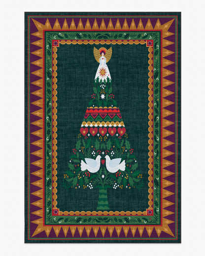 Giving Tree Green & Gold Flatwoven Rug