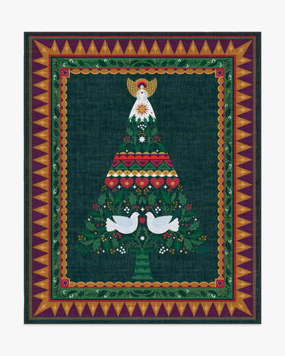 Giving Tree Green & Gold Flatwoven Rug