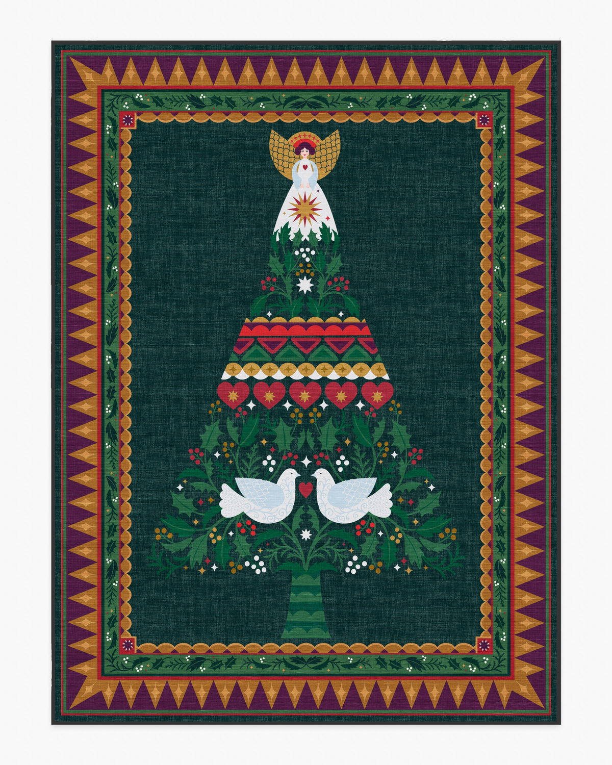 Giving Tree Green & Gold Flatwoven Rug