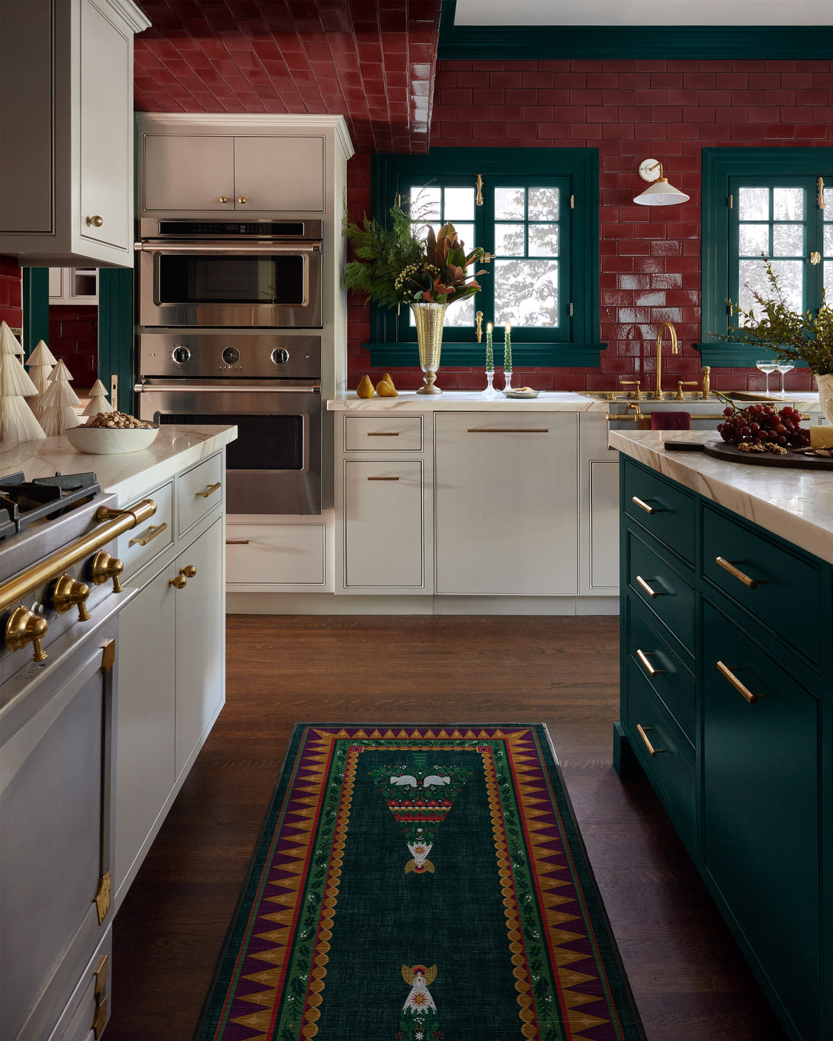 Giving Tree Green & Gold Flatwoven Rug
