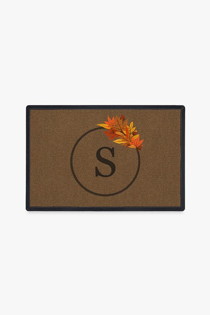 Harvest Leaves Monogram Doormat